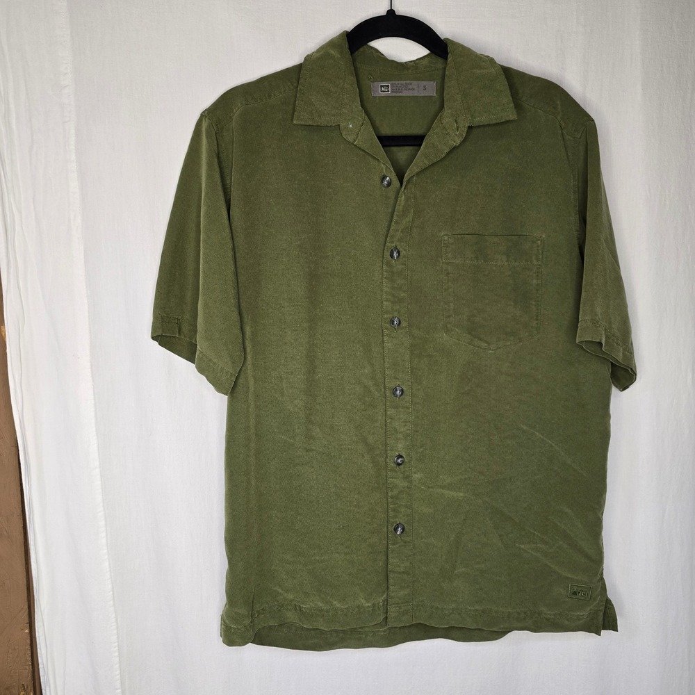 REI Co-op Camp Shirt Button Down Mens‎ Small Green Modal Rayon Gorpcore Hiking